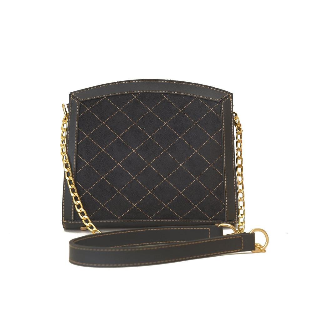 BagX -Women's Synthetic Sonic Crossbody Black Bag